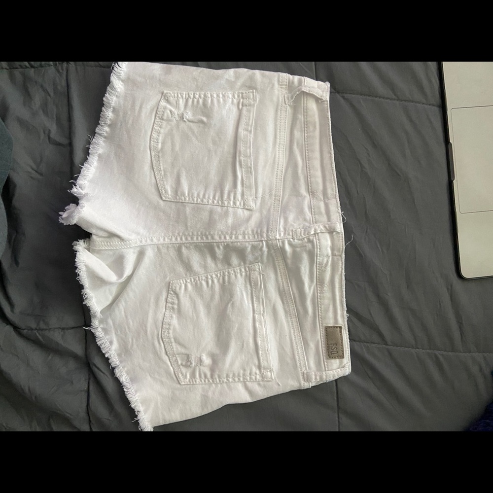 White denim shorts